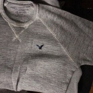 AE , small , grey , thermal , long sleeve shirt